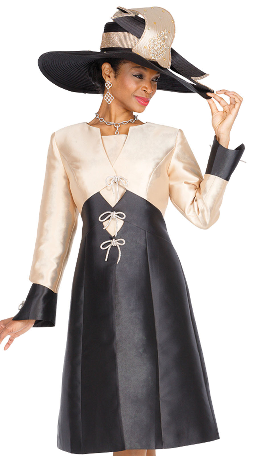 Champagne Italy 6114-H Church Dress-Hat