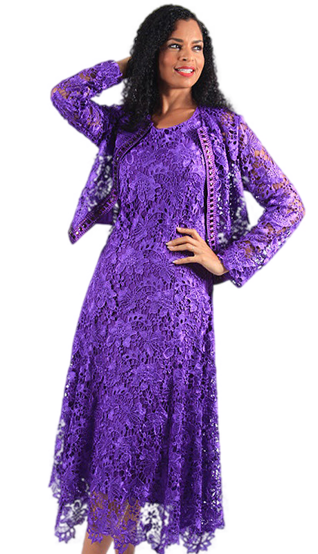 Diana Couture 8190-PUR Church Dress