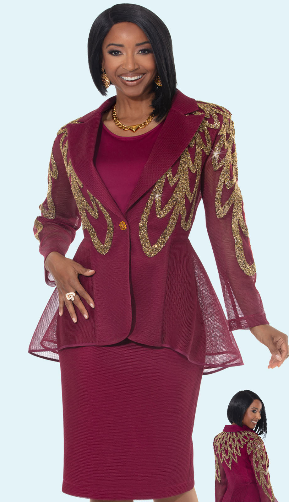 Donna Vinci 5865-BWG Church Suit