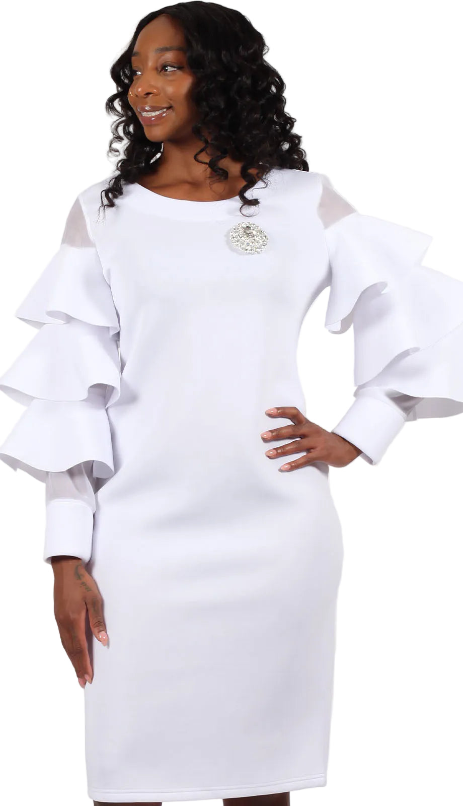 Diana Couture 8357-WHT Church Dress