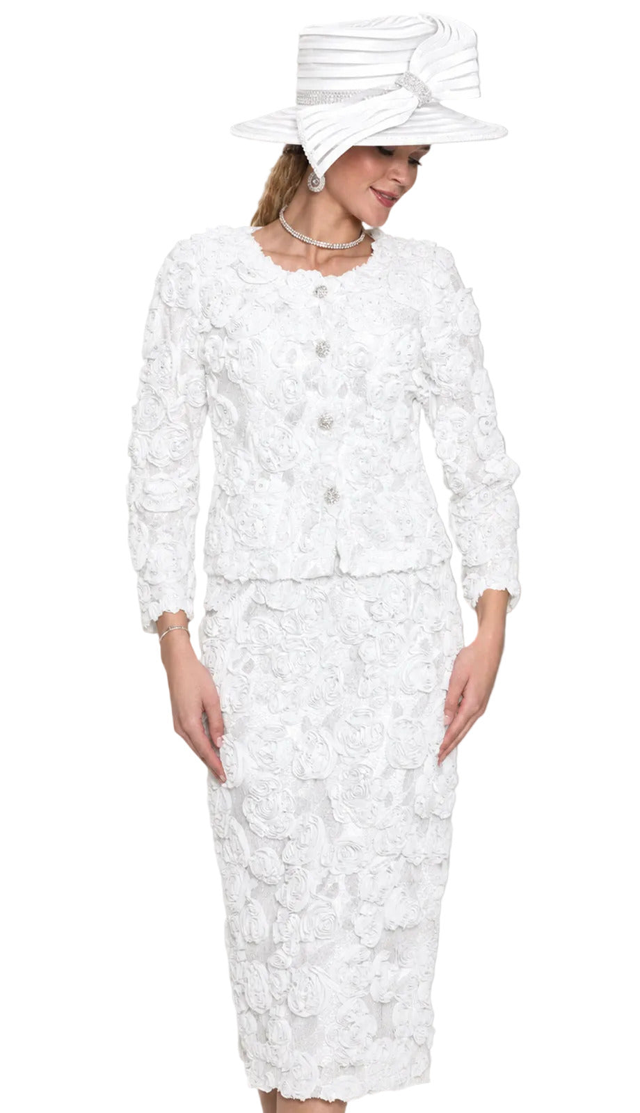 Lily And Taylor 5145-WHT Church Suit