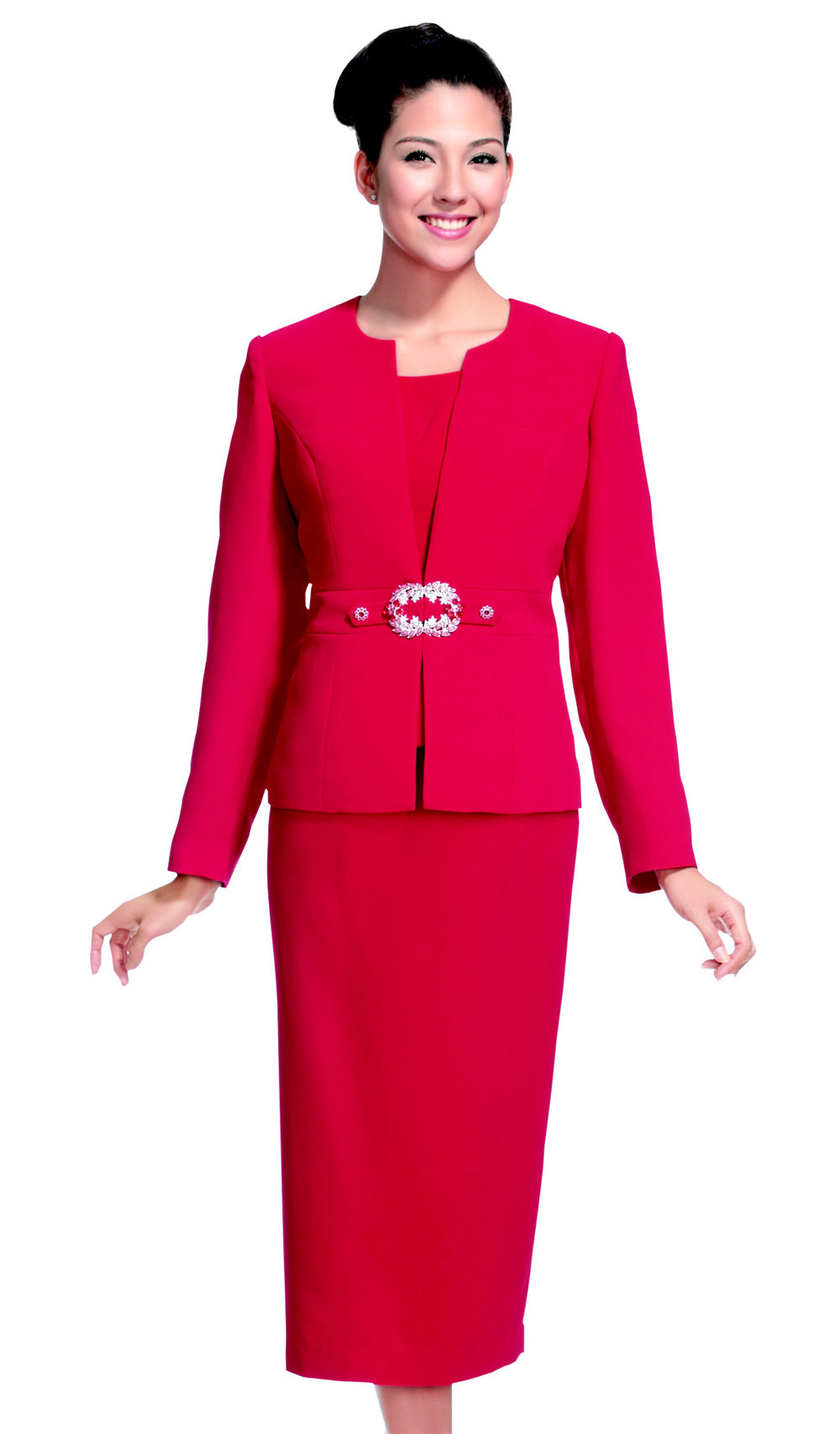Nina Massini 2265-RED-CO ( 2pc Renova Designer Church Suits For Women )