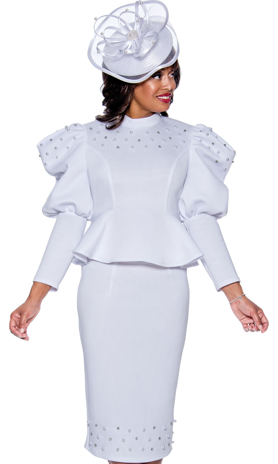 Stellar Looks SL1402-WHT-QS Church Suit