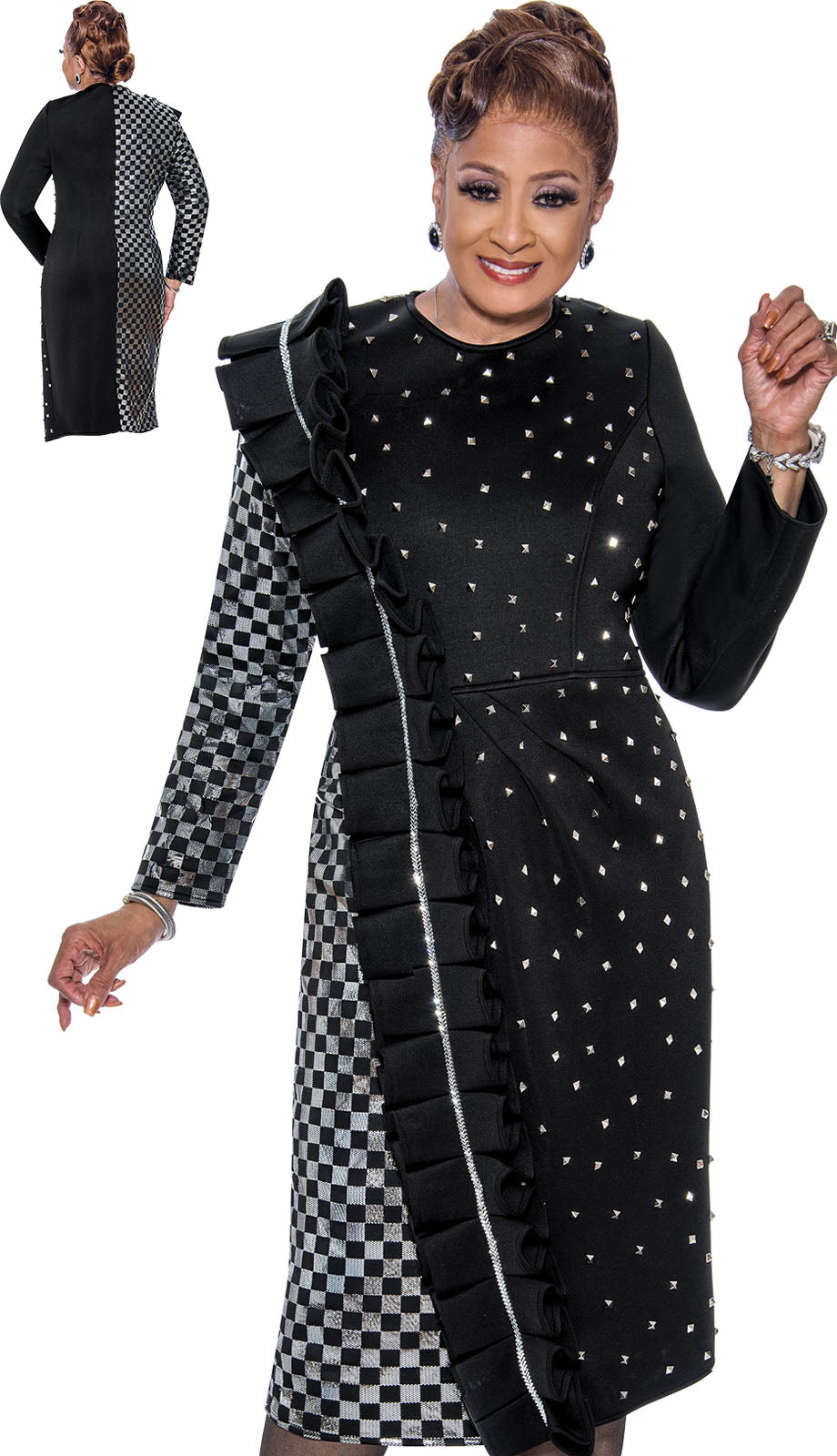 Dorinda Clark Cole 5411-BLK-QS Church Dress