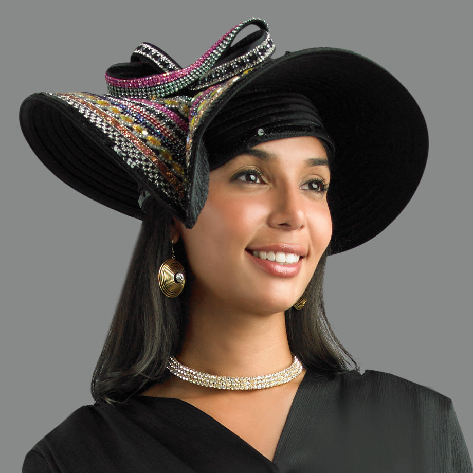 Lily And Taylor H153-BLK Church Hat
