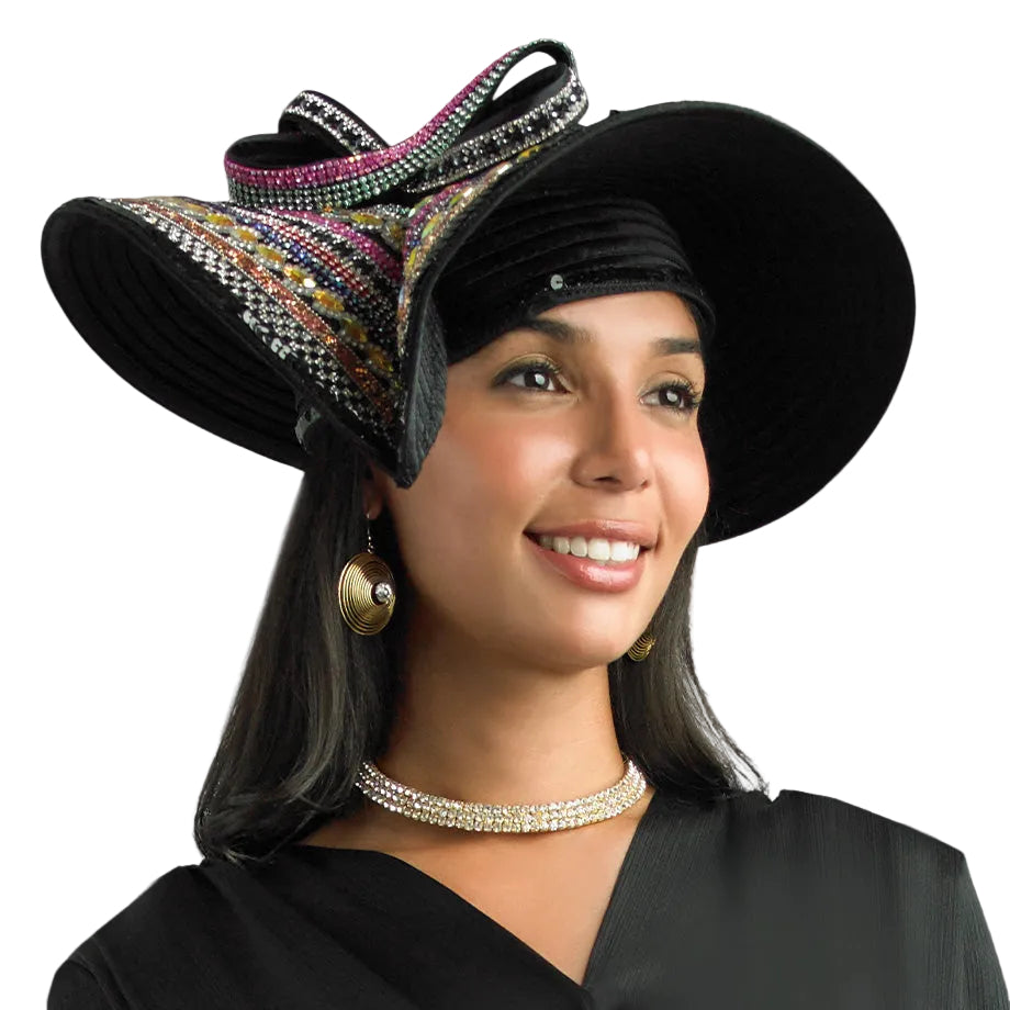 Lily And Taylor H153-BLK Church Hat