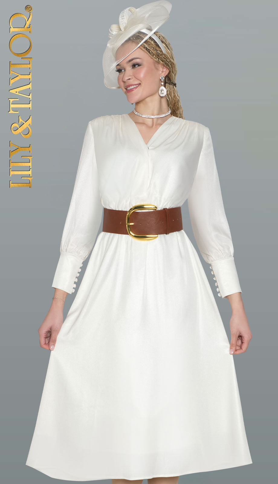 Lily And Taylor 5077-IVR Church Dress