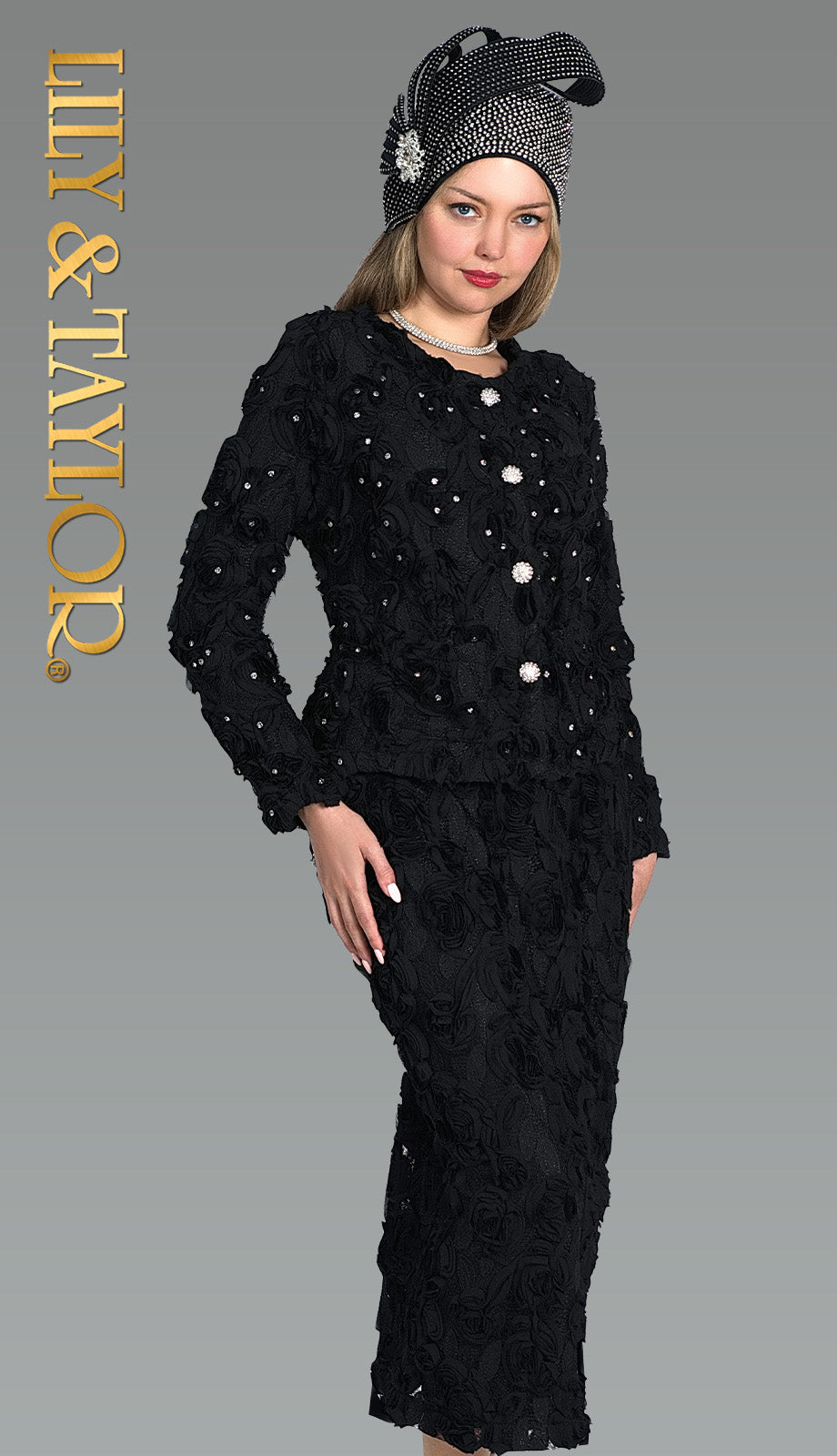 Lily And Taylor 5145-BLK Church Suit