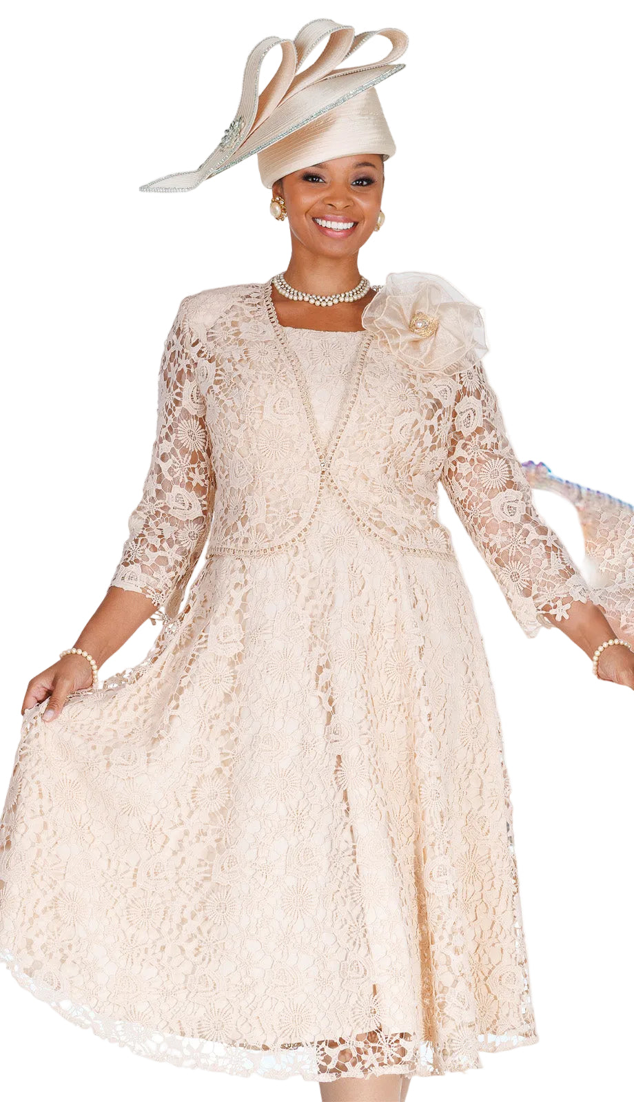 Elite Champagne 6458 Church Dress