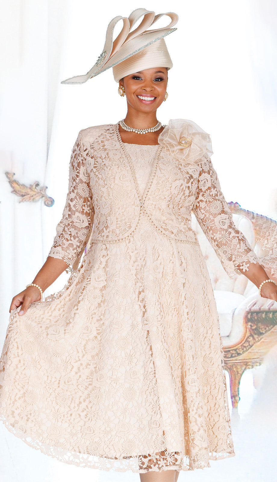 Elite Champagne 6458 Church Dress