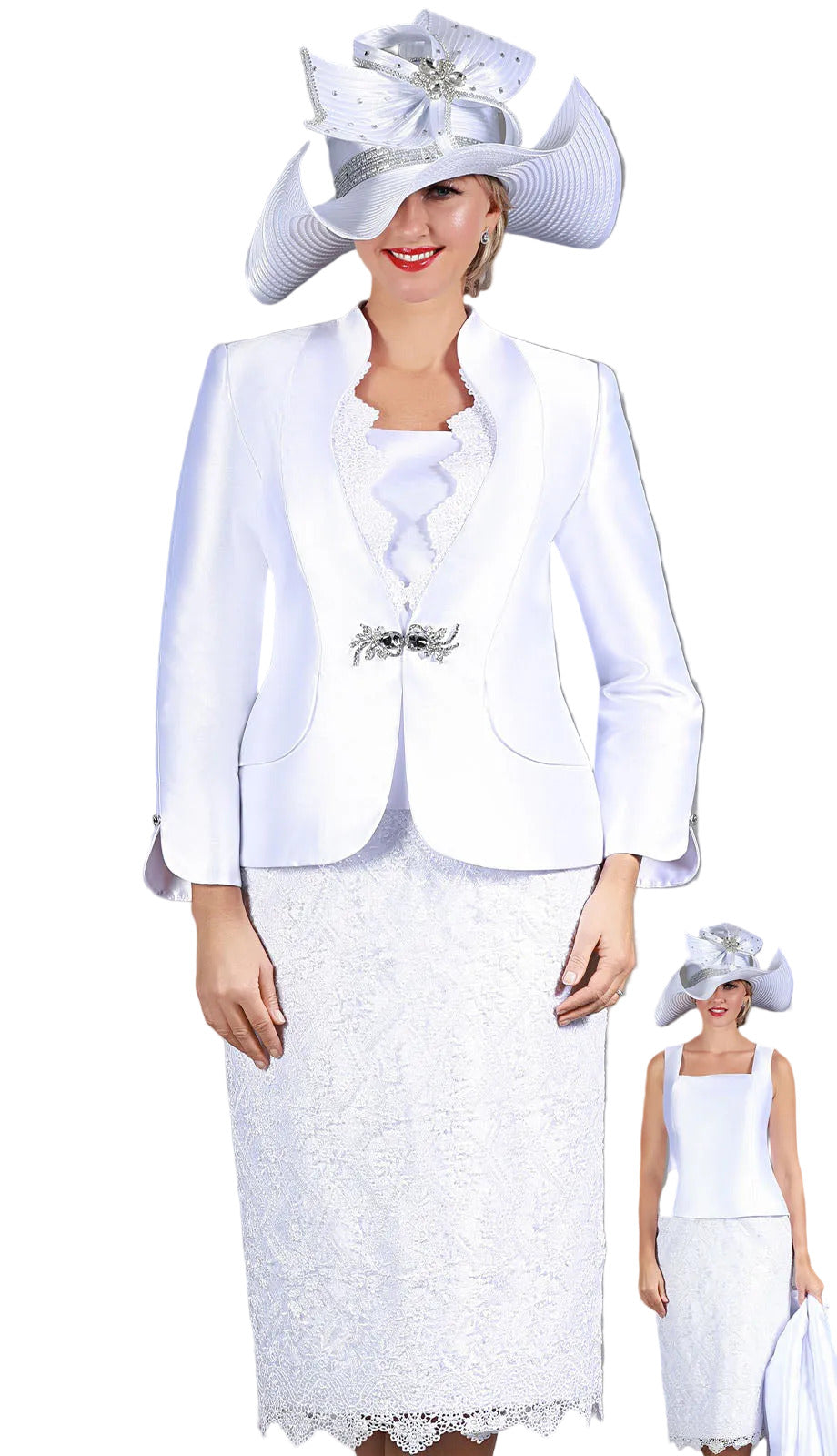 Giovanna G1229-WHT-QS Church Suit