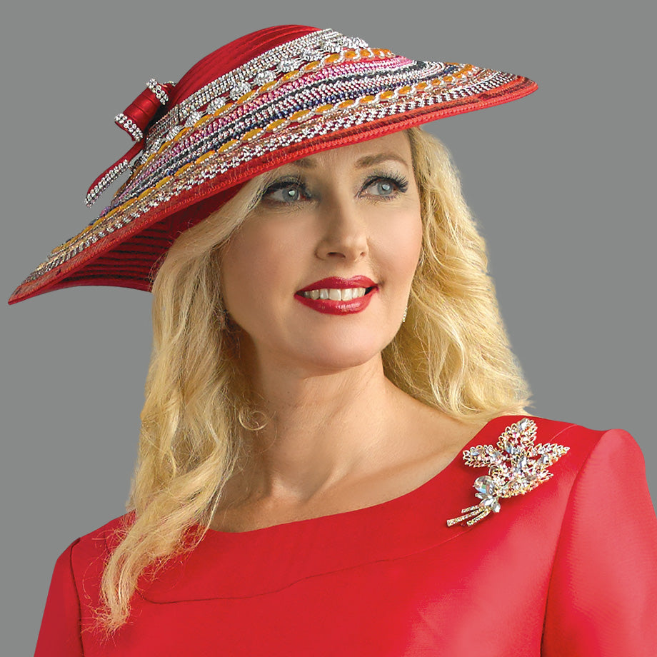 Lily And Taylor H153-RED Church Hat