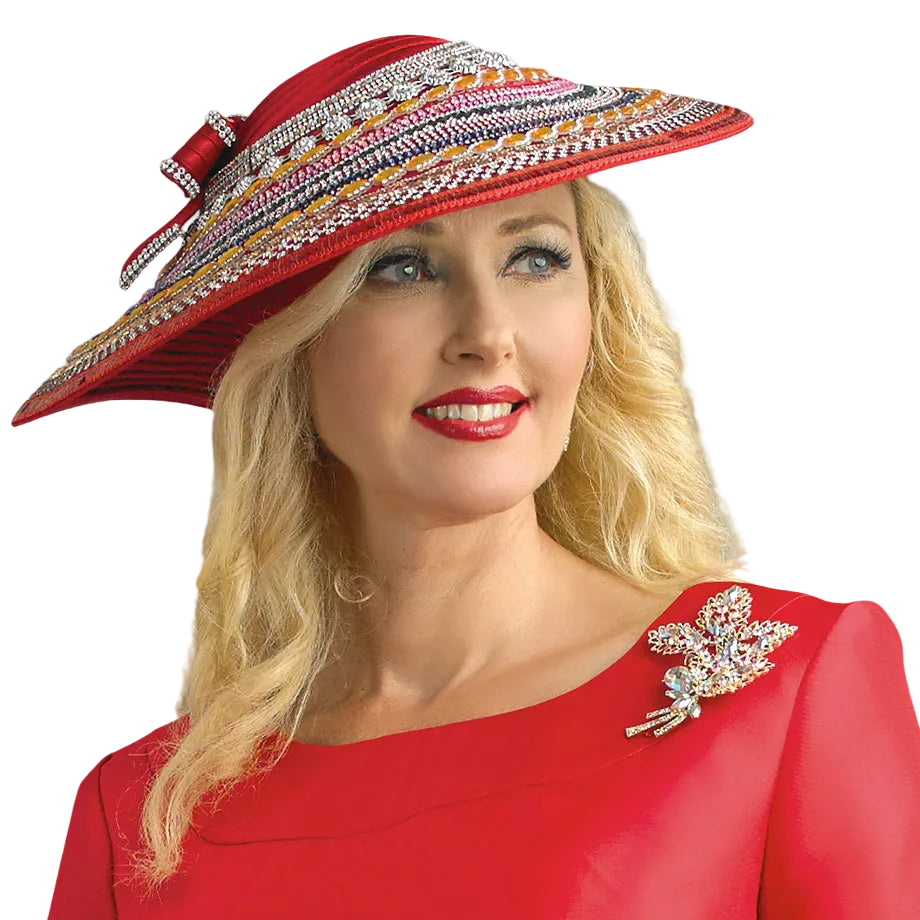 Lily And Taylor H153-RED Church Hat