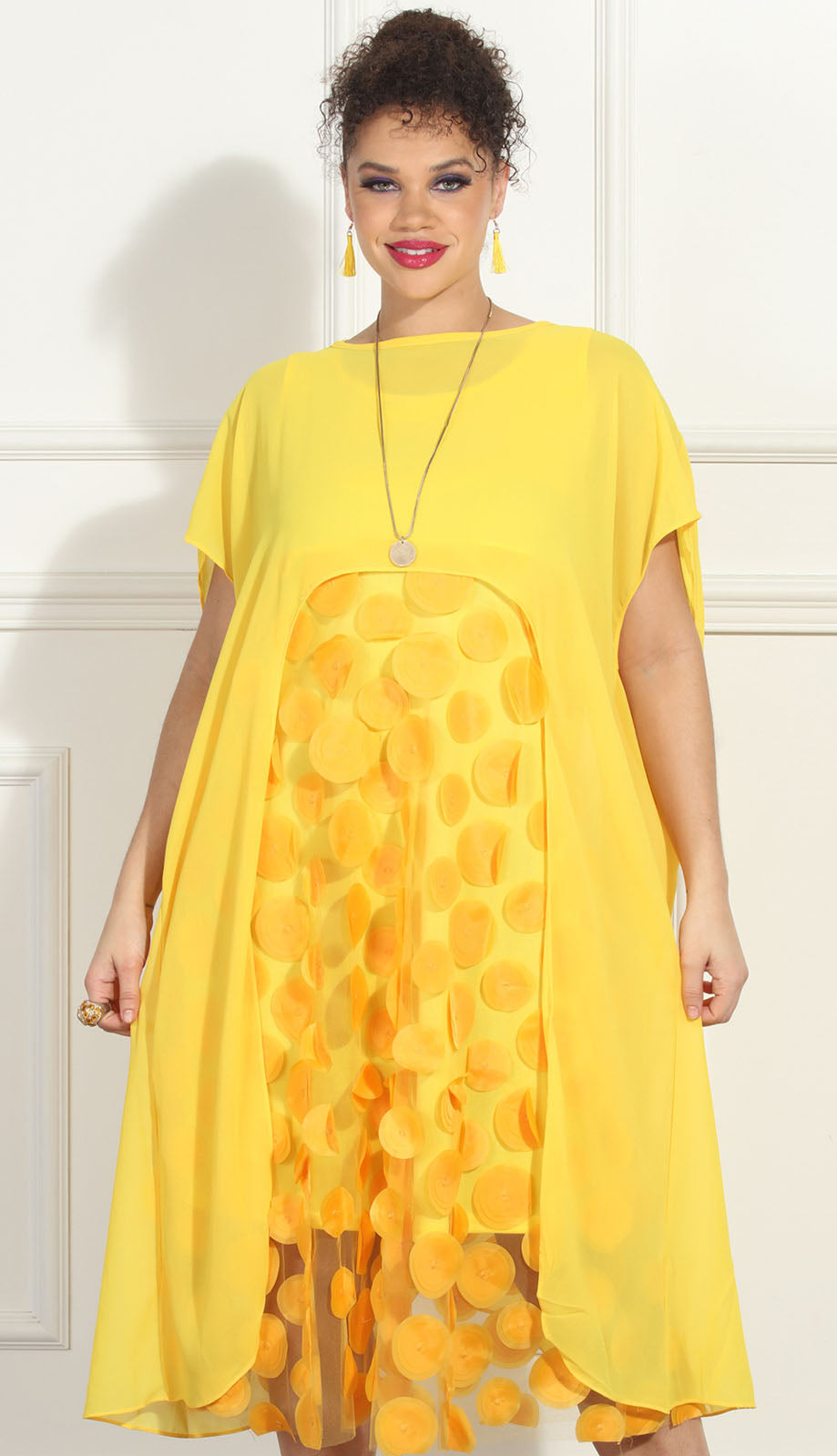 Luxe Moda LM296-YEL Dress and Cover