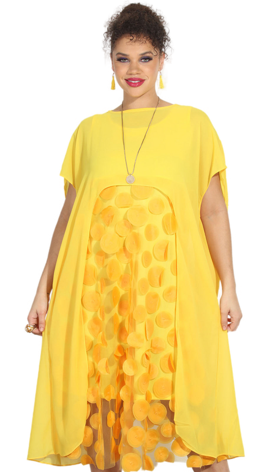 Luxe Moda LM296-YEL Dress and Cover