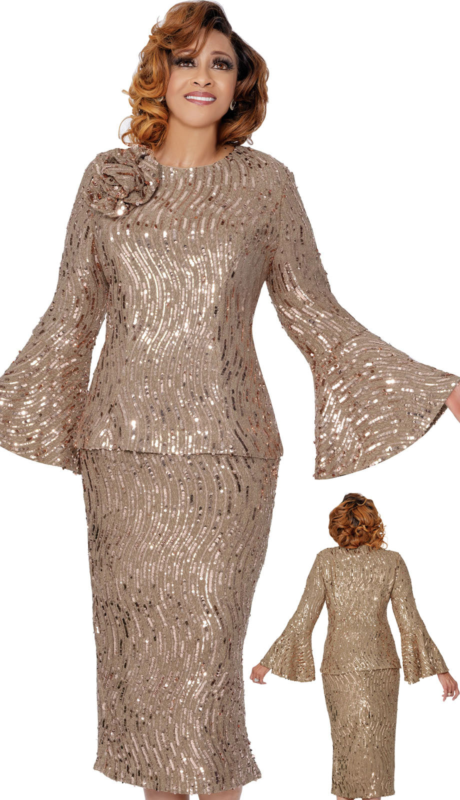 Dorinda Clark Cole 309912-TAN-CO Church Suit