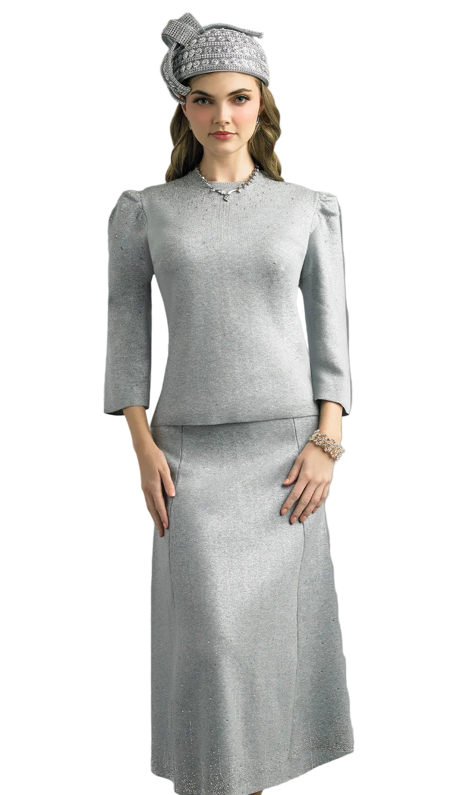 Lily and Taylor 841-SLV Church Dress