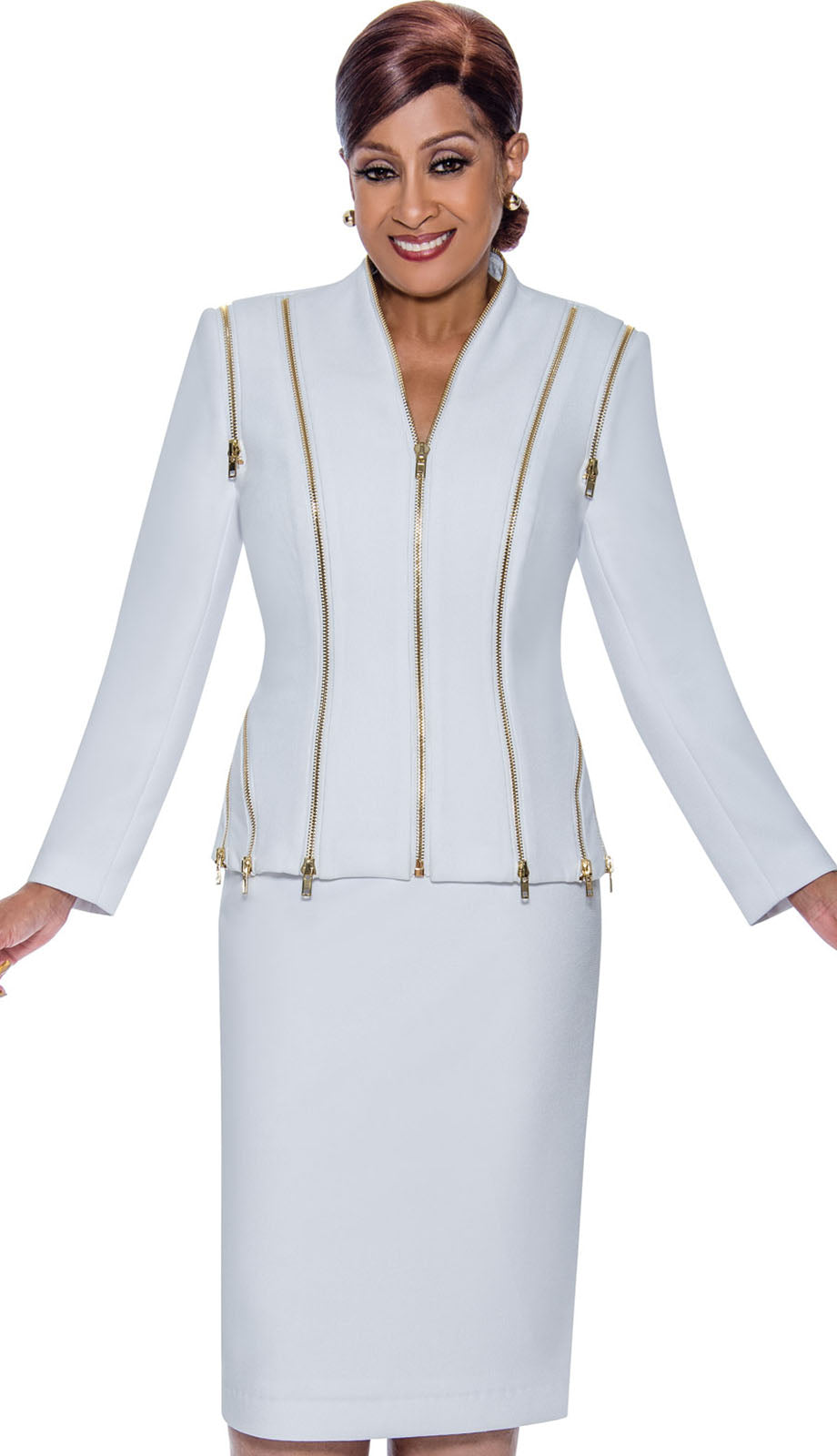 Dorinda Clark Cole 4992-WHT-QS Womens Church Suit