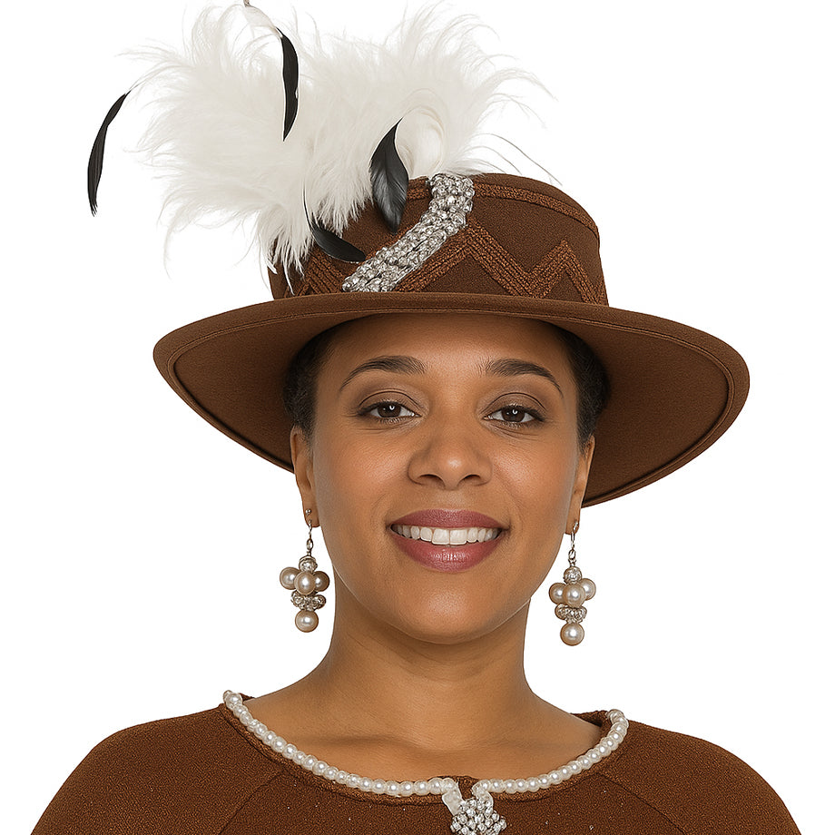 Champagne Italy H5962-BRWN-IH Womens Church Hat
