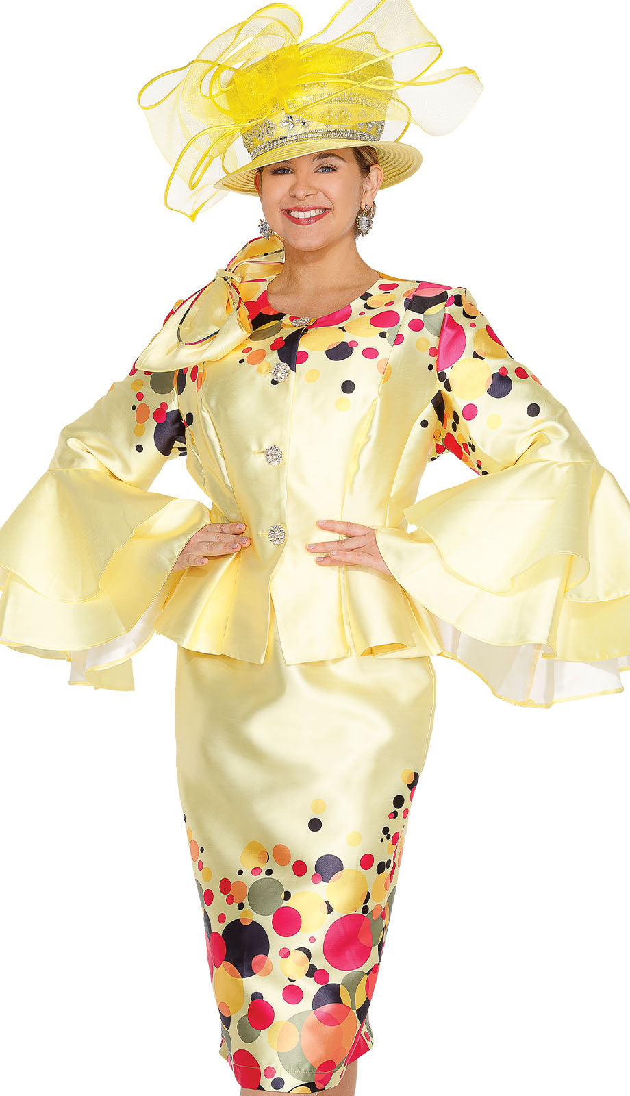 Aussie Austine 6072-YLW Church Suit for Ladies