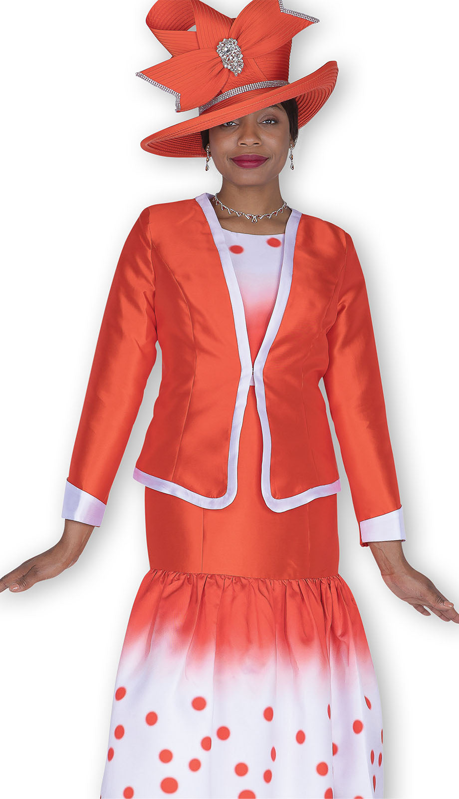 Aussie Austine 6069-RWW-H Church Dress-Hat