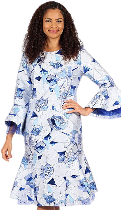 Diana Couture 8752-BLU Church Dress
