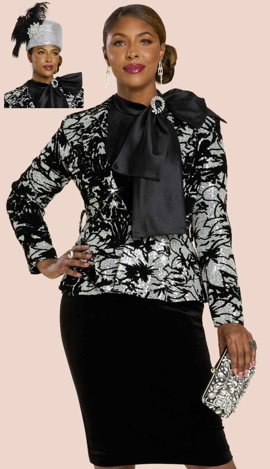 Donna Vinci 12214-QS Church Suit with Hat