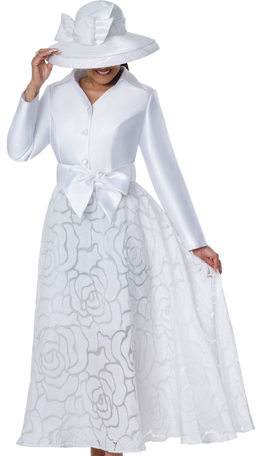 Dorinda Clark Cole 310491-WHT-QS Church Dress