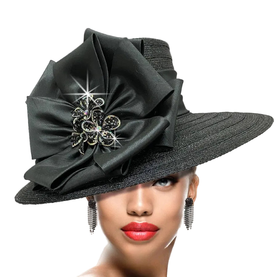 2952 CARMEN-BLK Church Hat
