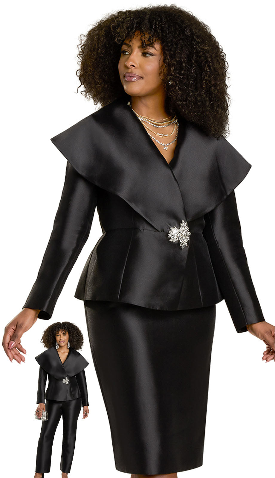 Donna Vinci 12170-BLK Church Suit