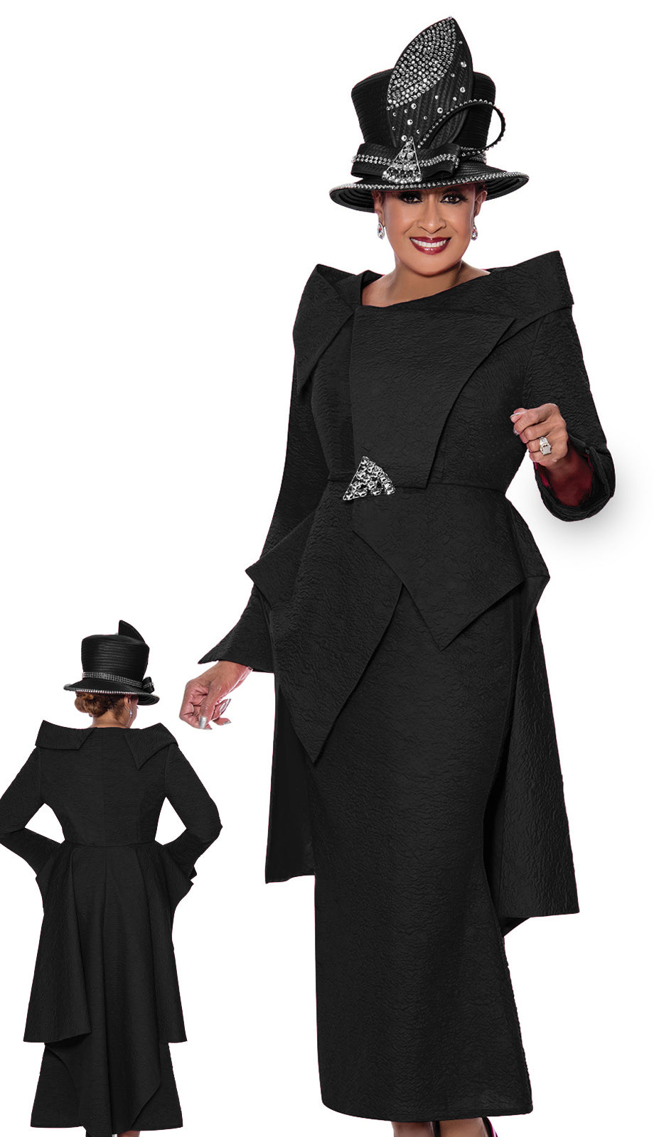 Dorinda Clark Cole 4212-BLK-QS Womens Church Suit