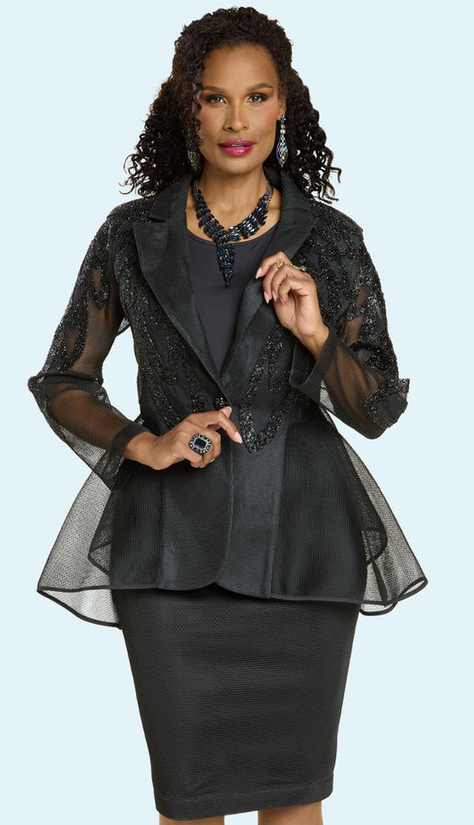 Donna Vinci 5865-BLK-QS Church Suit