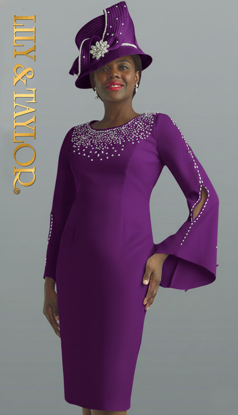 Lily And Taylor 3889-PUR-QS Church Dress