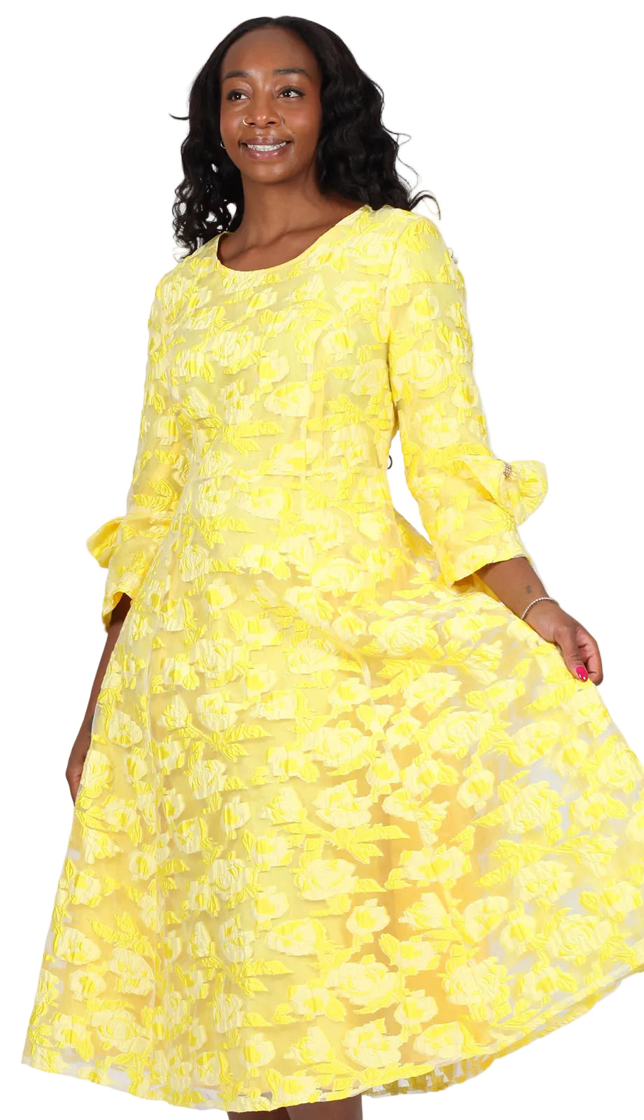 Diana Couture 8825-YLW Church Dress