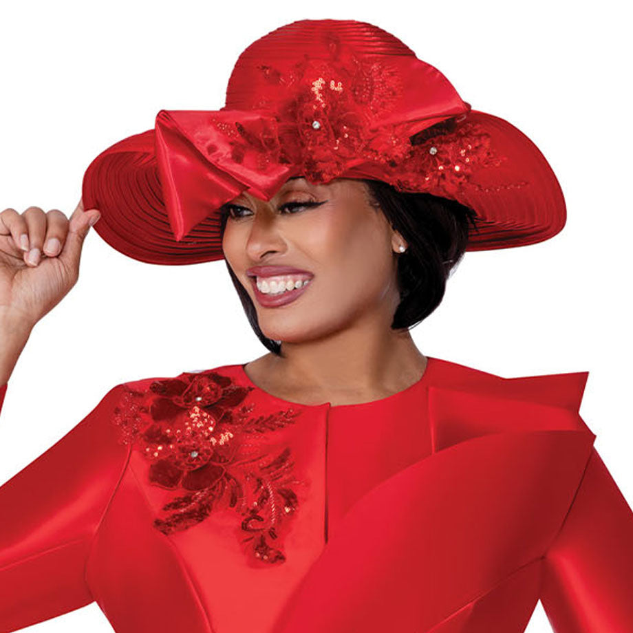 Dorinda Clark Cole 400572-RED-H-IH Church Hat