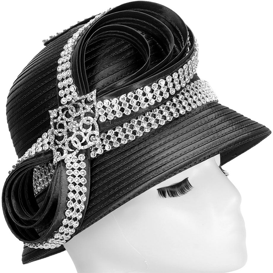 Giovanna HR1067-BLK-QS Church Hat