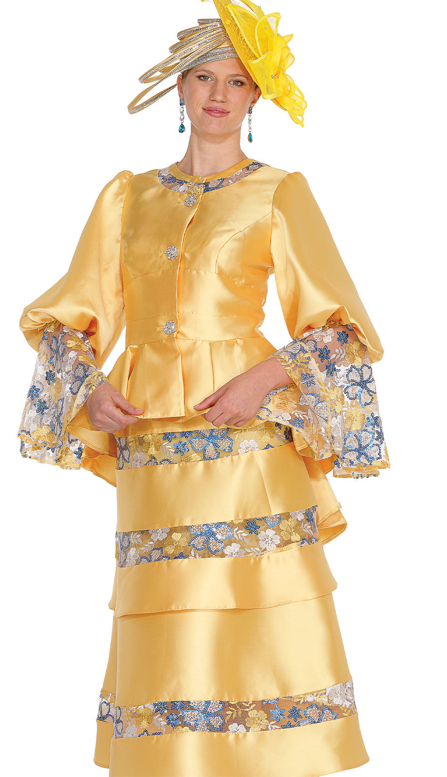Aussie Austine 6025-GLD Church Suit for Ladies