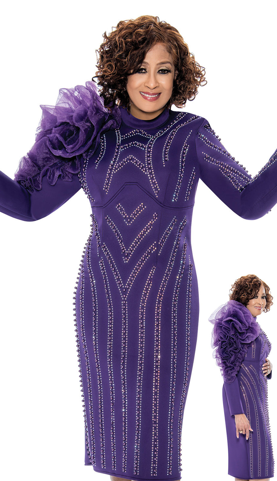 Dorinda Clark Cole 309161-PUR-QS Ladies Church Dress