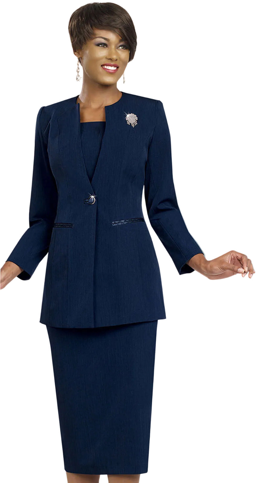 Ben Marc 78099-NVY-QS Church Suit