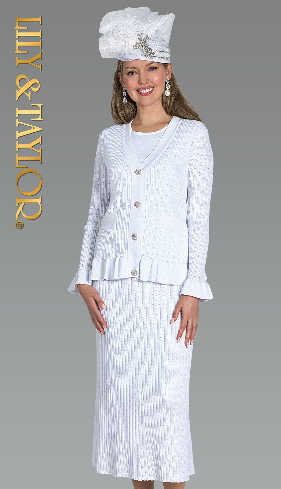 Lily And Taylor 864-WHT Church Suit