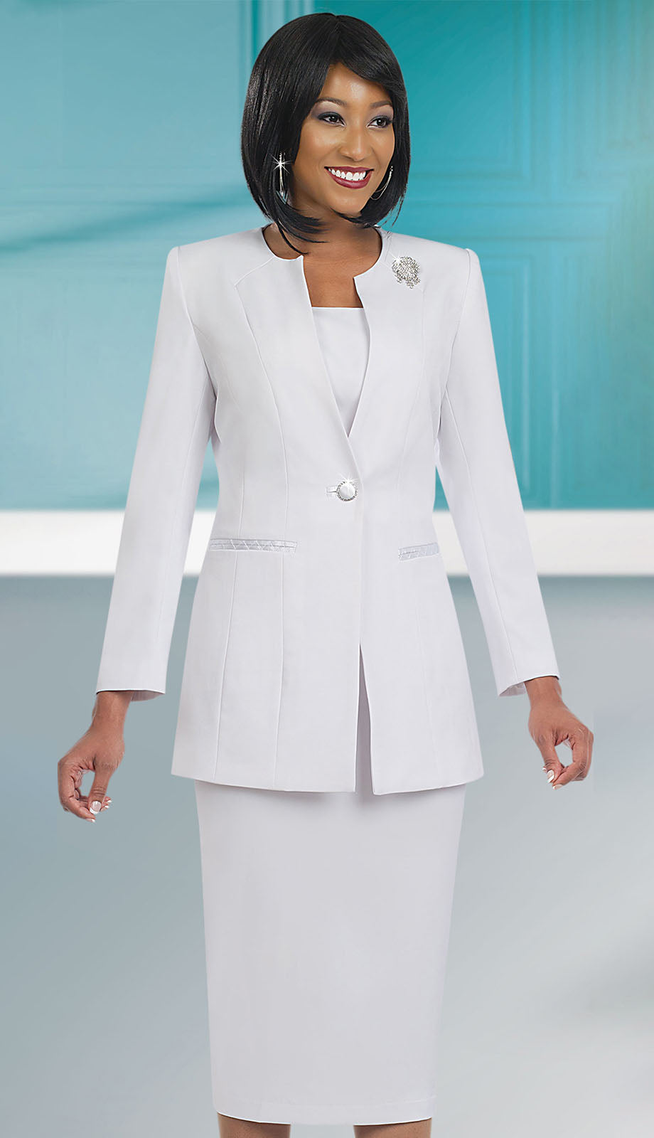 Ben Marc 78099-WHT-CO Unisex Suit