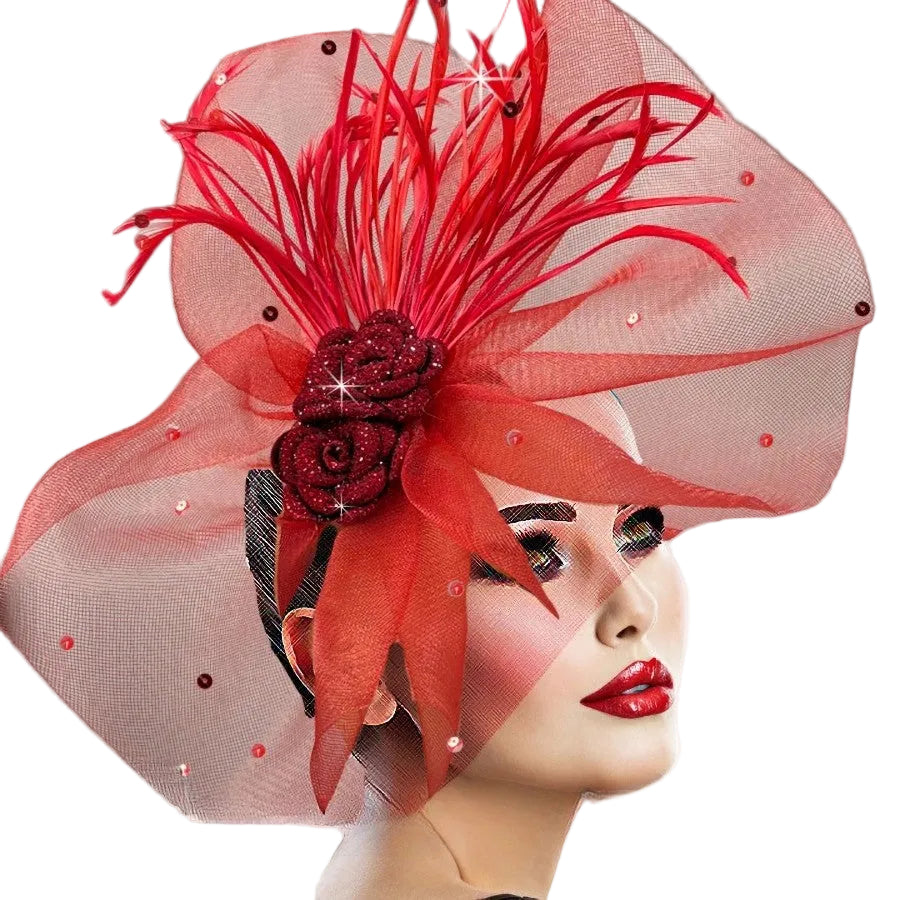 RADIANCE FA3345-RE-Church Fascinator
