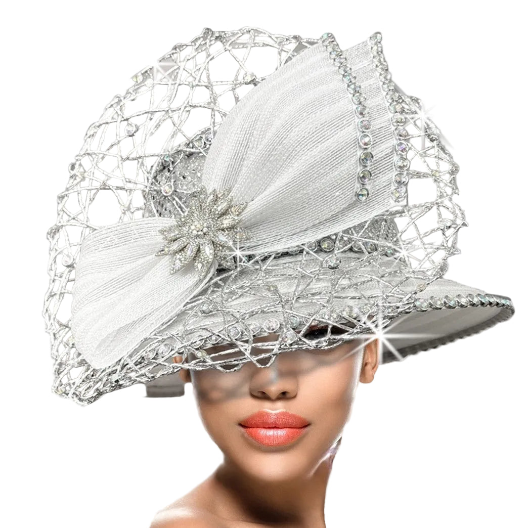 Church Hat 3393B The Web White-Silver