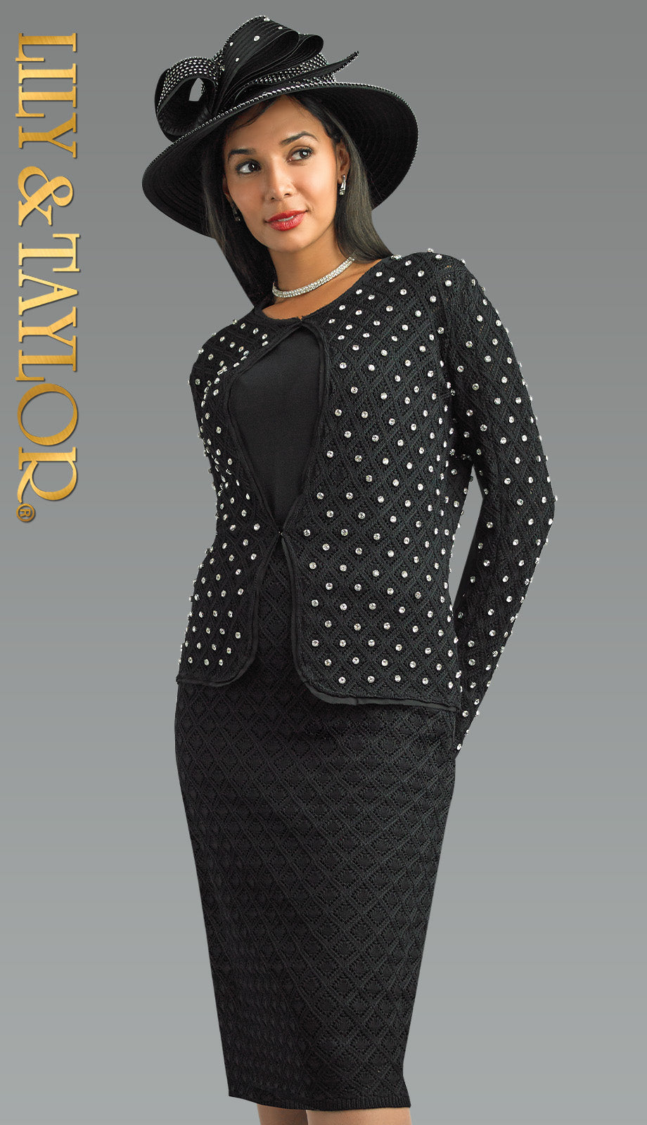 Lily and Taylor 838-BLK Church Dress