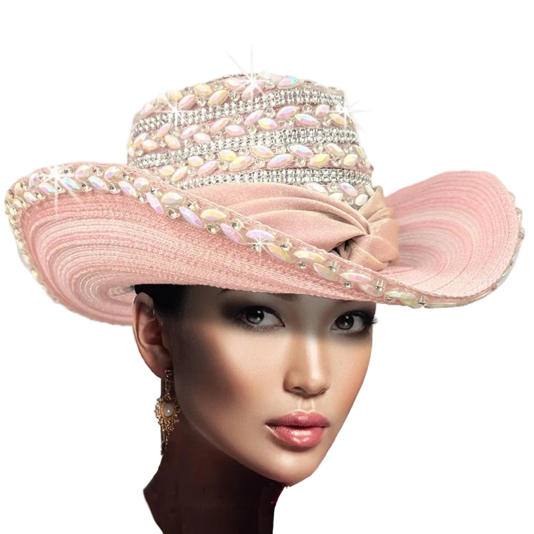 Church Hat SC3408 BOOTS-N-BLING-PINK AB