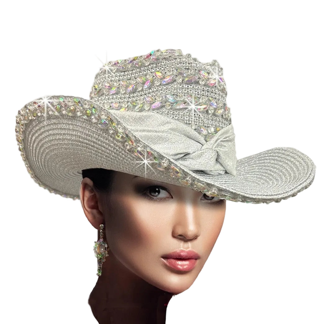 Church Hat SC3408 Boots-N-Bling in Silver AB