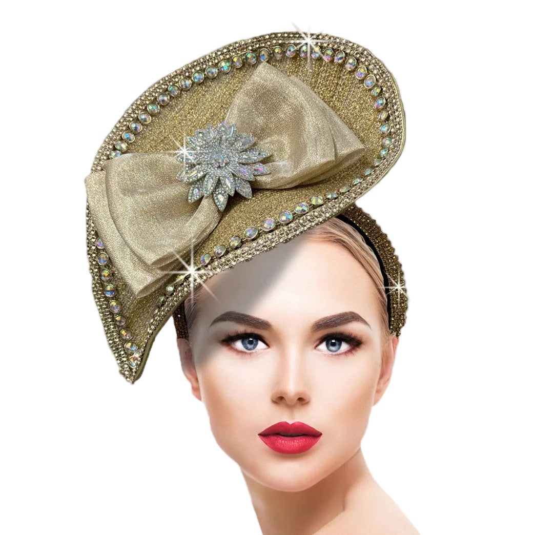 FA3422 Marguerite-GOLD Church Fascinator
