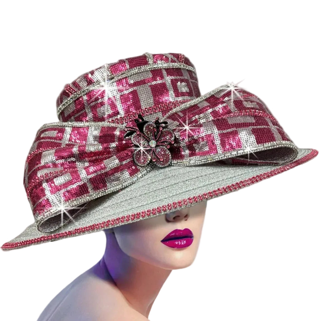 Church Hat 3423 LILY-Silver-Fuchsia