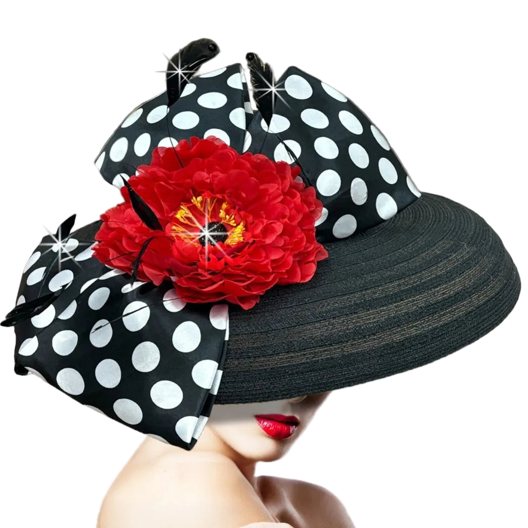 Church Hat 3459-CAROLINE-BLK-RED