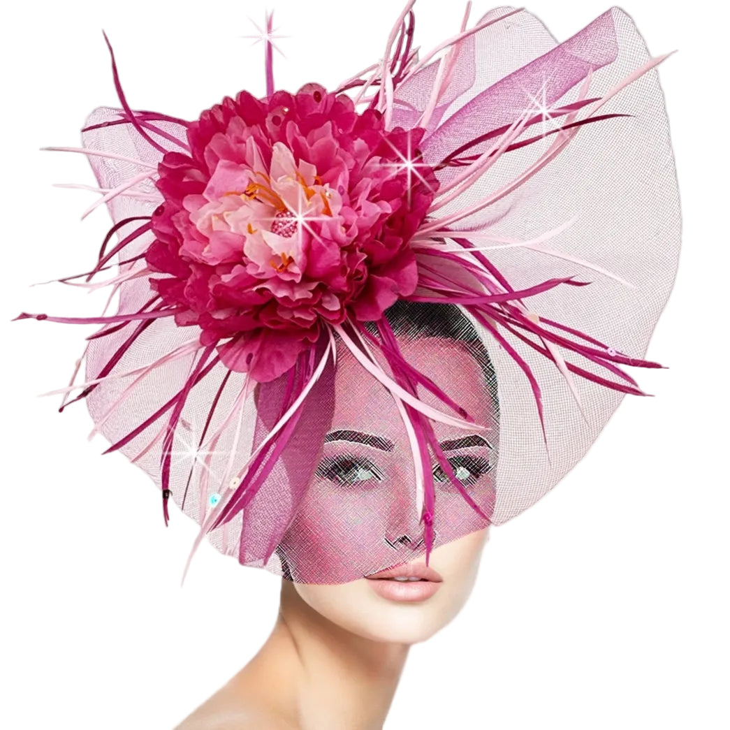FA3463 Singapore-Fuchsia Church Fascinator